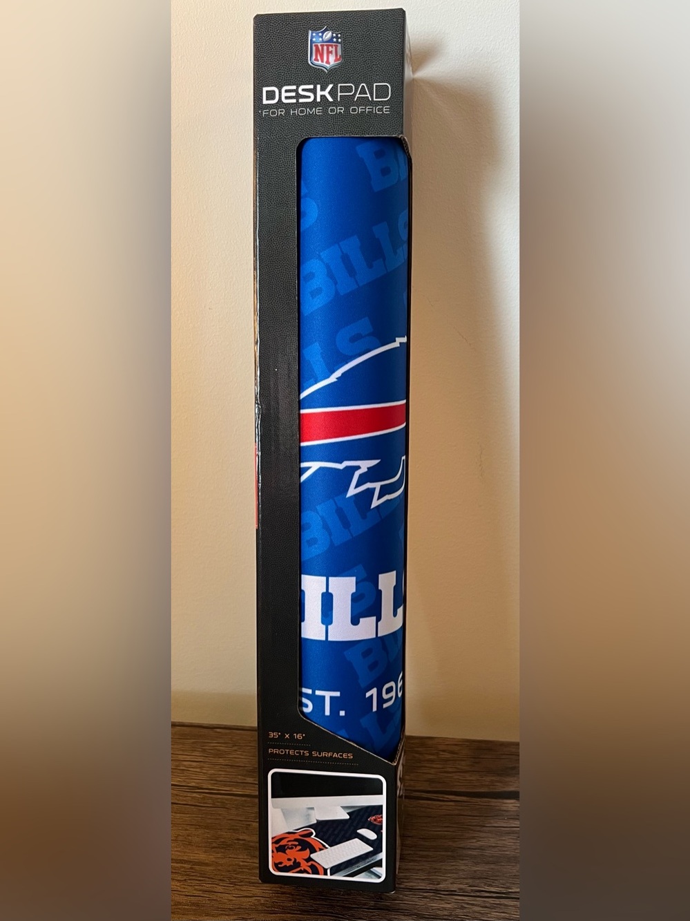 NFL Buffalo Bills Desk Pad 35 x 16 Blue Non-Slip Water Resistant